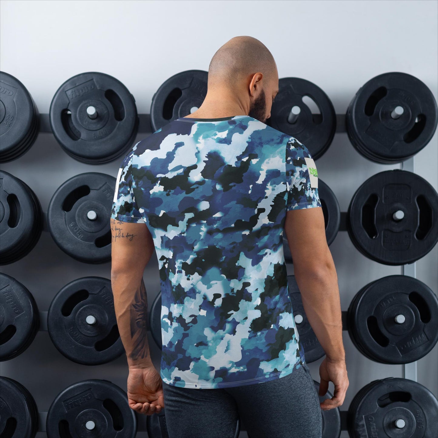 Blue camo Men's Athletic T-shirt - Sweet Ki Designs