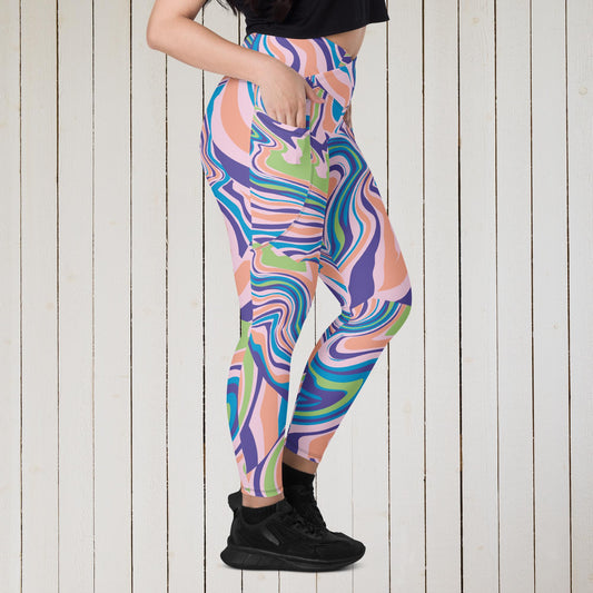 Crossover leggings with pockets - Sweet Ki Designs