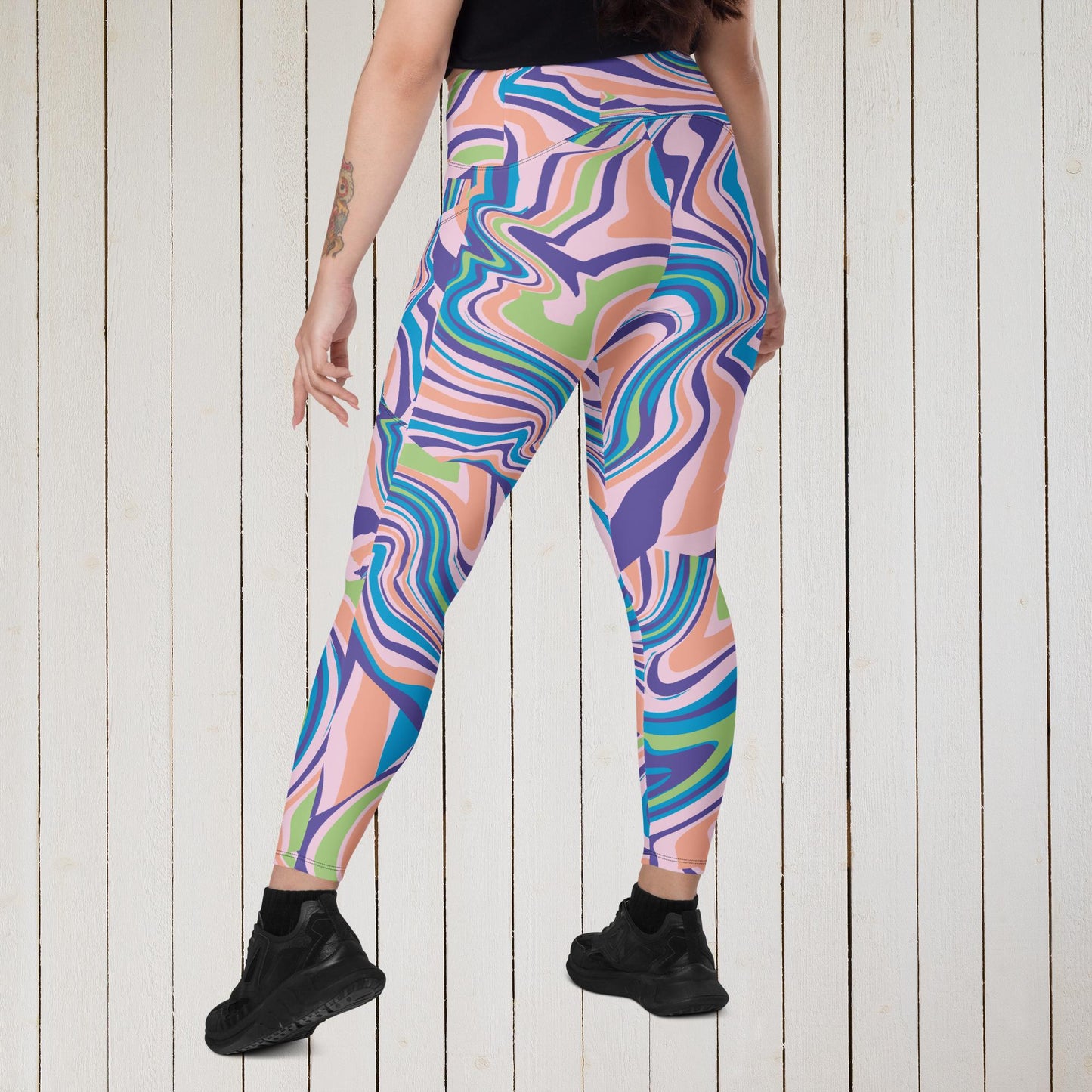 Crossover leggings with pockets - Sweet Ki Designs