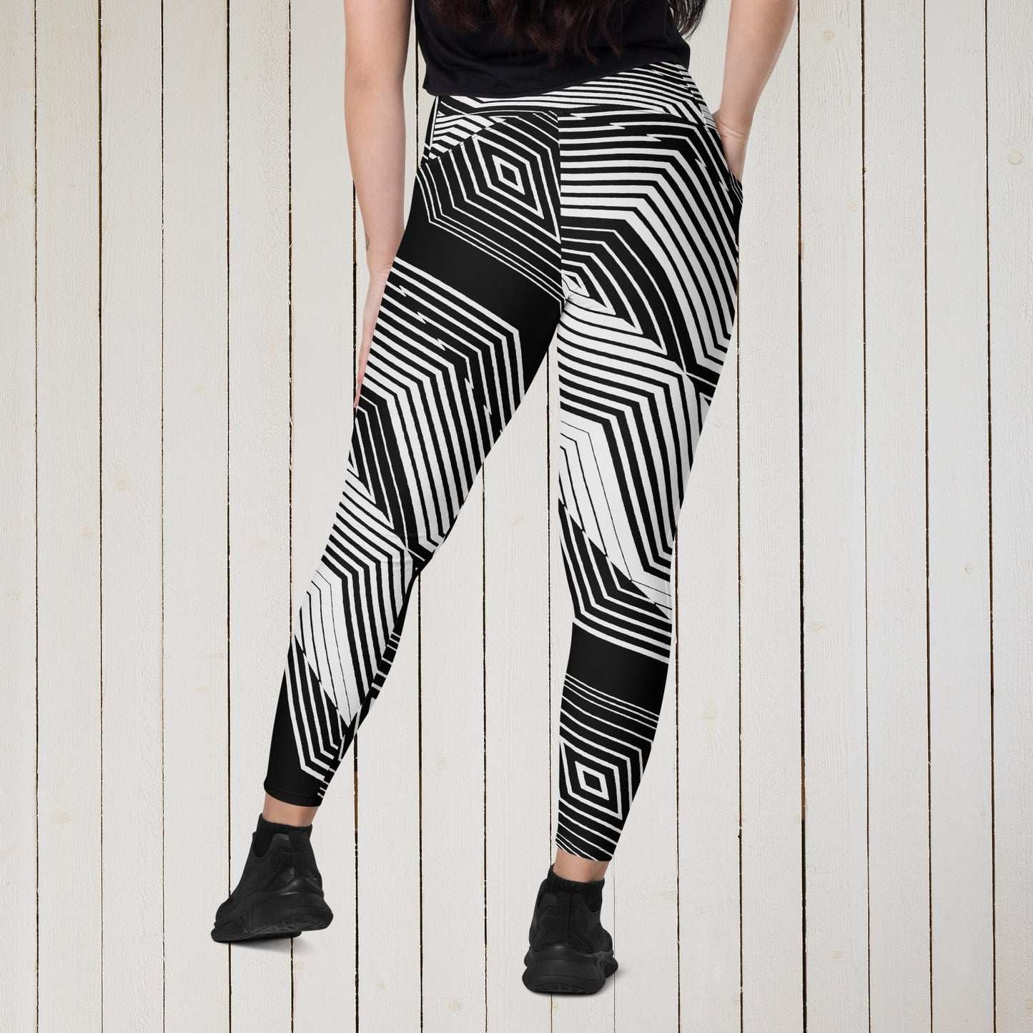 Crossover leggings with pockets - Sweet Ki Designs