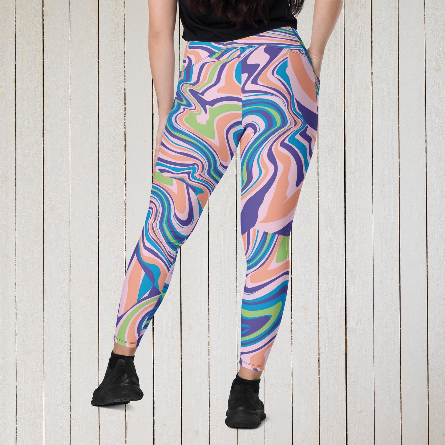 Crossover leggings with pockets - Sweet Ki Designs