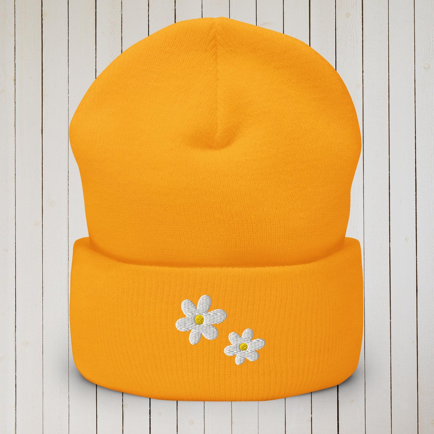 Daisy Cuffed Beanie - Sweet Ki Designs