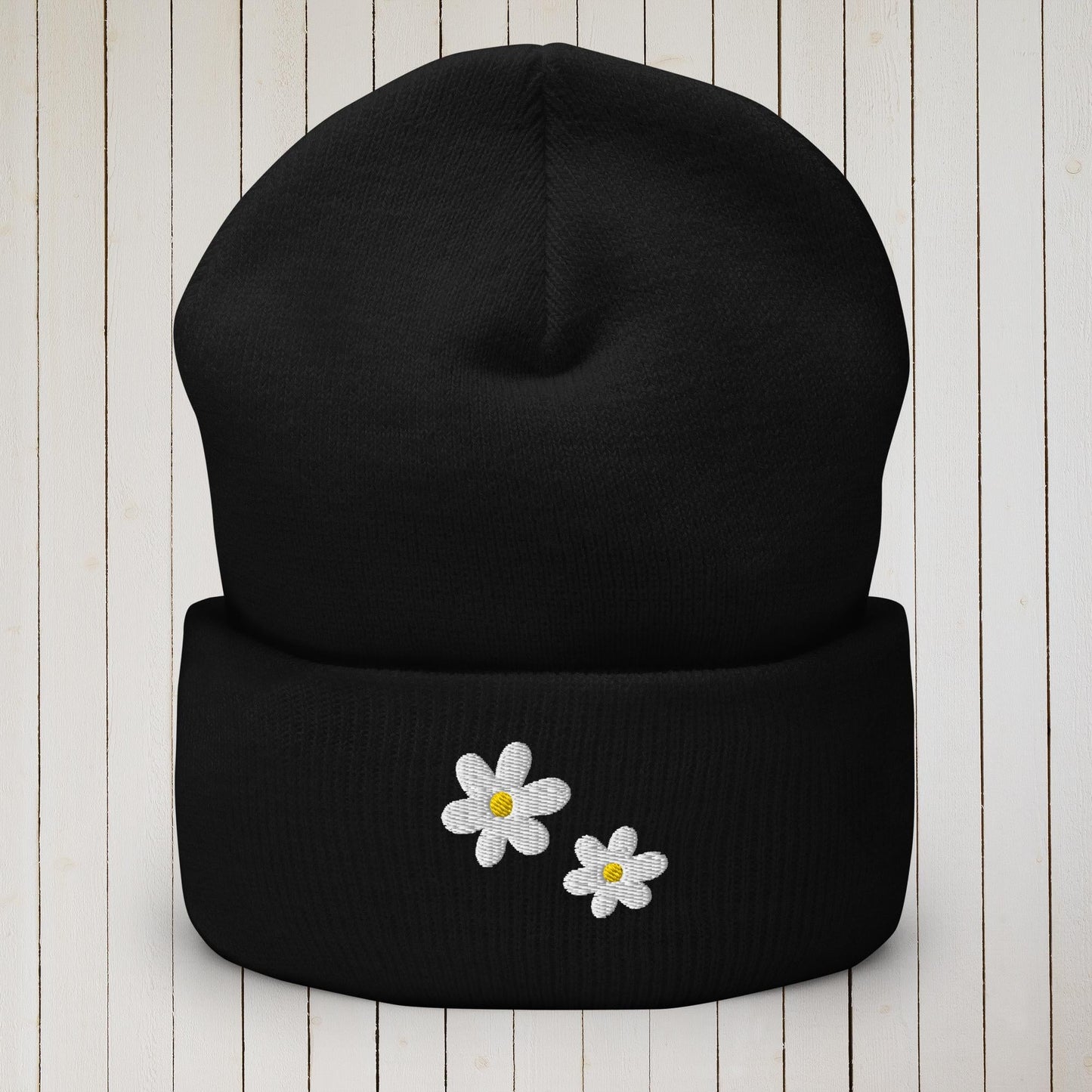 Daisy Cuffed Beanie - Sweet Ki Designs