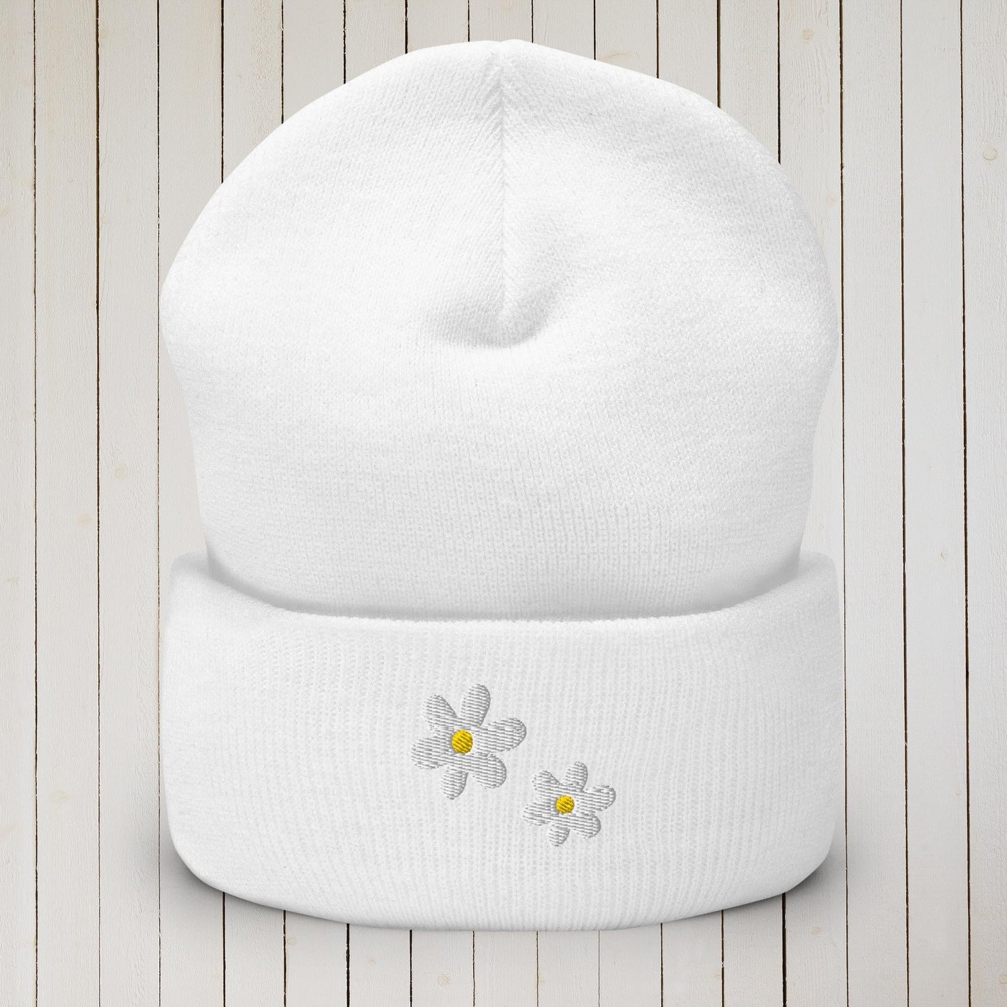 Daisy Cuffed Beanie - Sweet Ki Designs