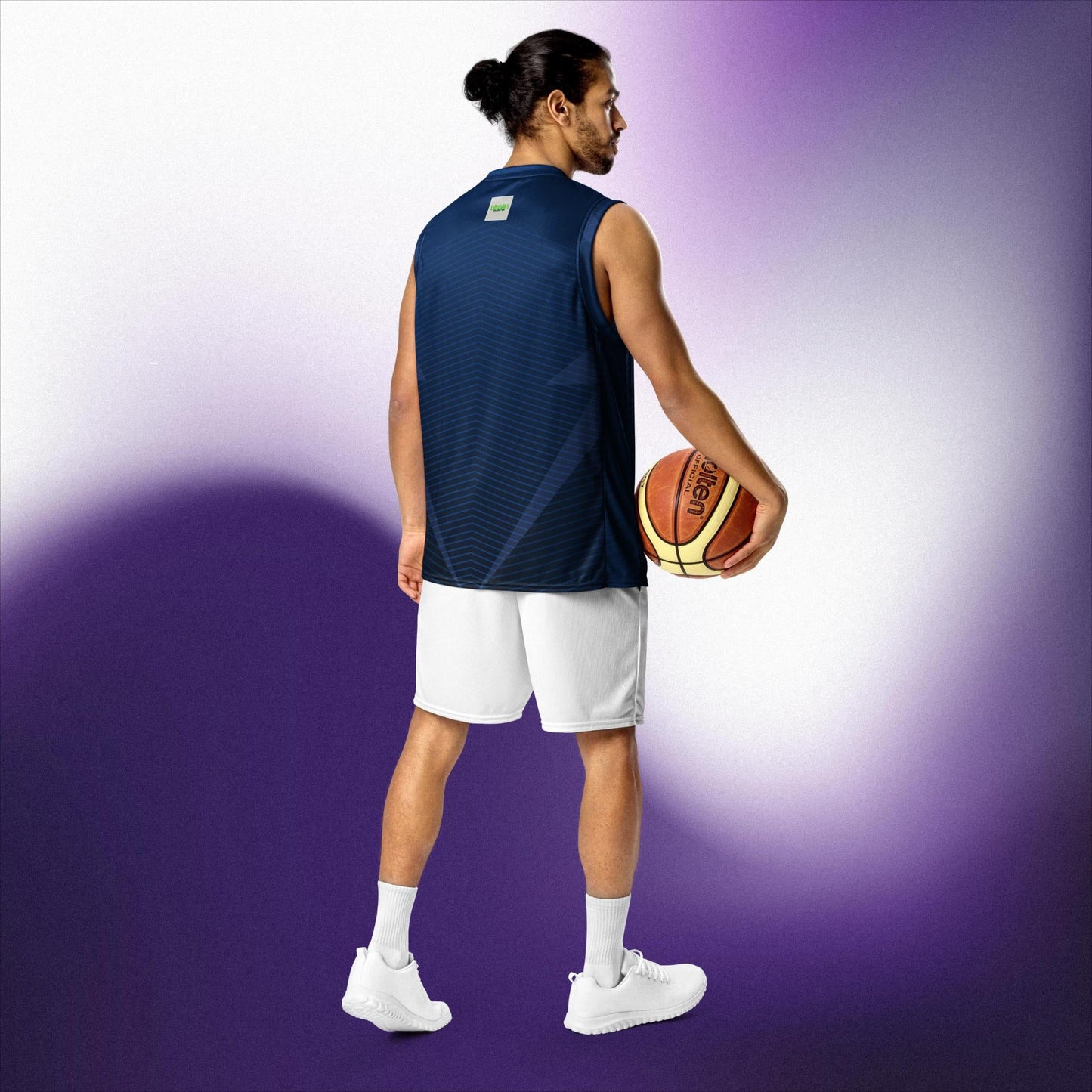 Eco Blue strip basketball jersey - Sweet Ki Designs