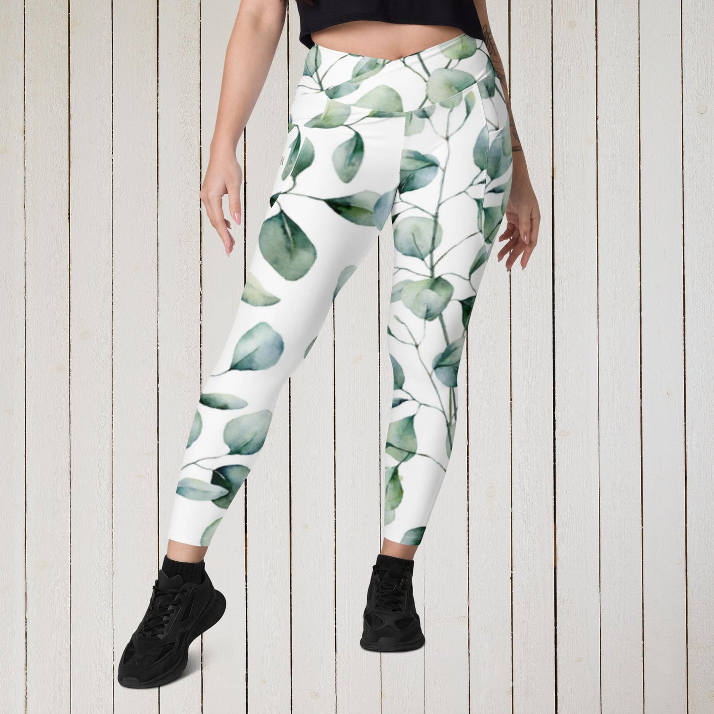 Eco Leafy Crossover leggings - Sweet Ki Designs