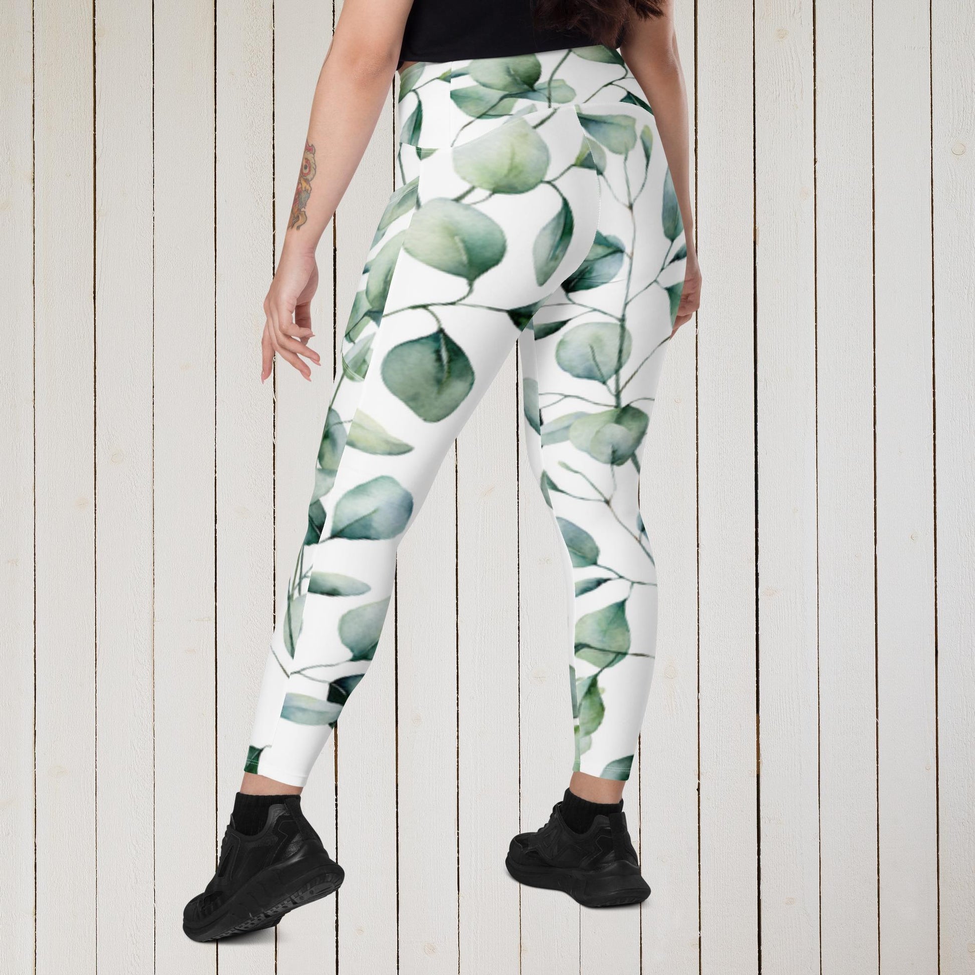 Eco Leafy Crossover leggings - Sweet Ki Designs