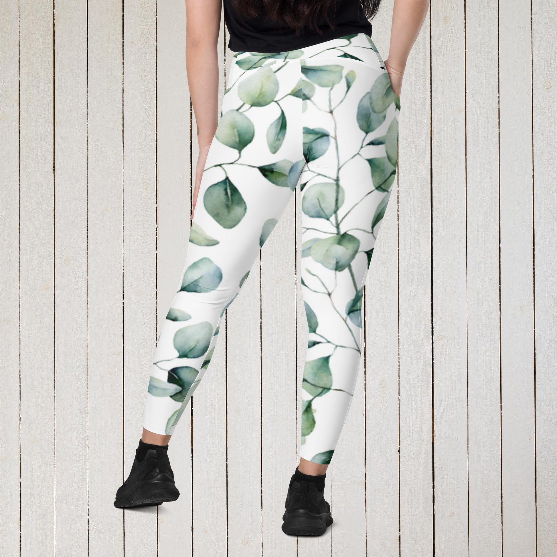 Eco Leafy Crossover leggings - Sweet Ki Designs