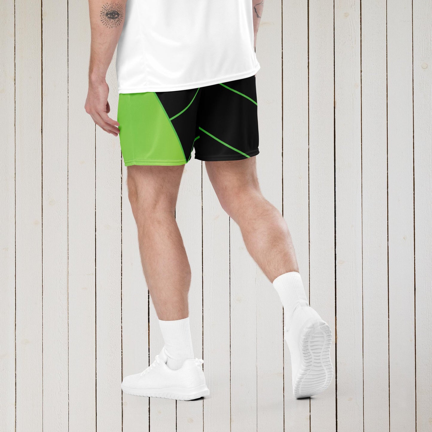 Lime Geo mesh shorts - Sweet Ki Designs