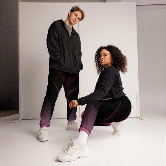 Pink geo Unisex track pants - Sweet Ki Designs