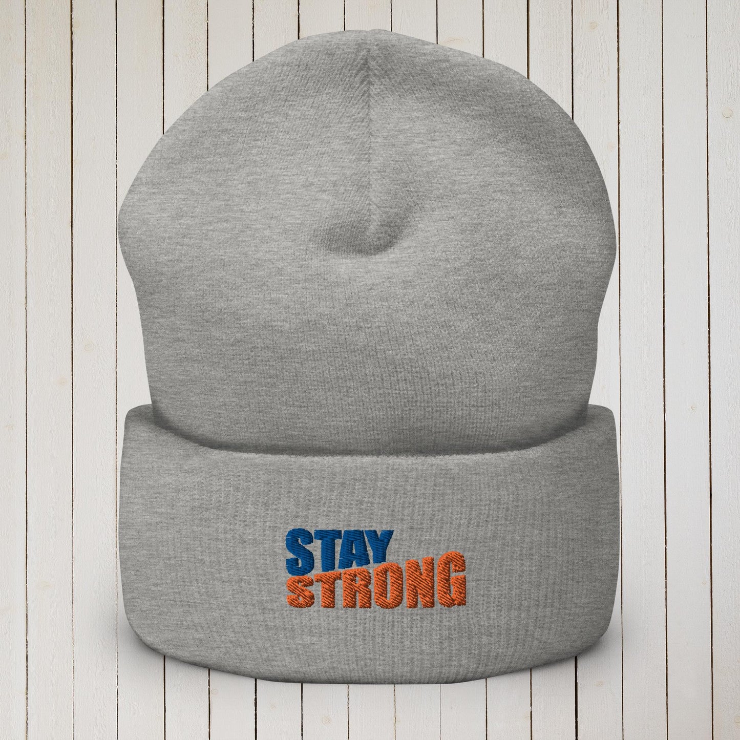 Stay Strong Cuffed Beanie - Sweet Ki Designs