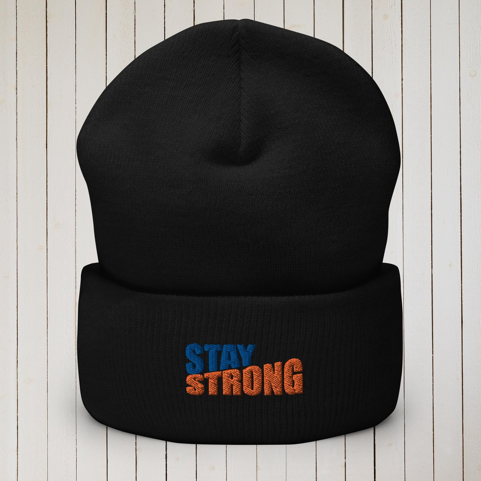 Stay Strong Cuffed Beanie - Sweet Ki Designs