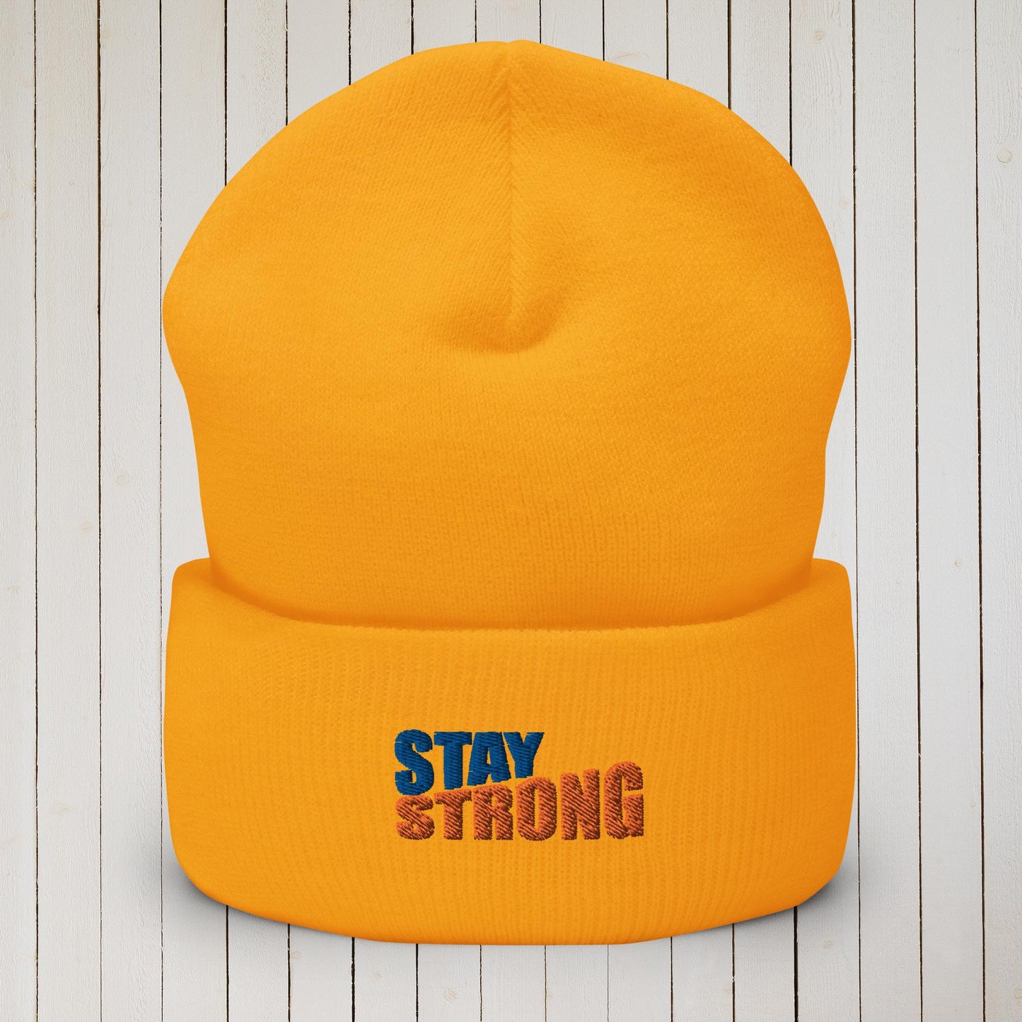 Stay Strong Cuffed Beanie - Sweet Ki Designs