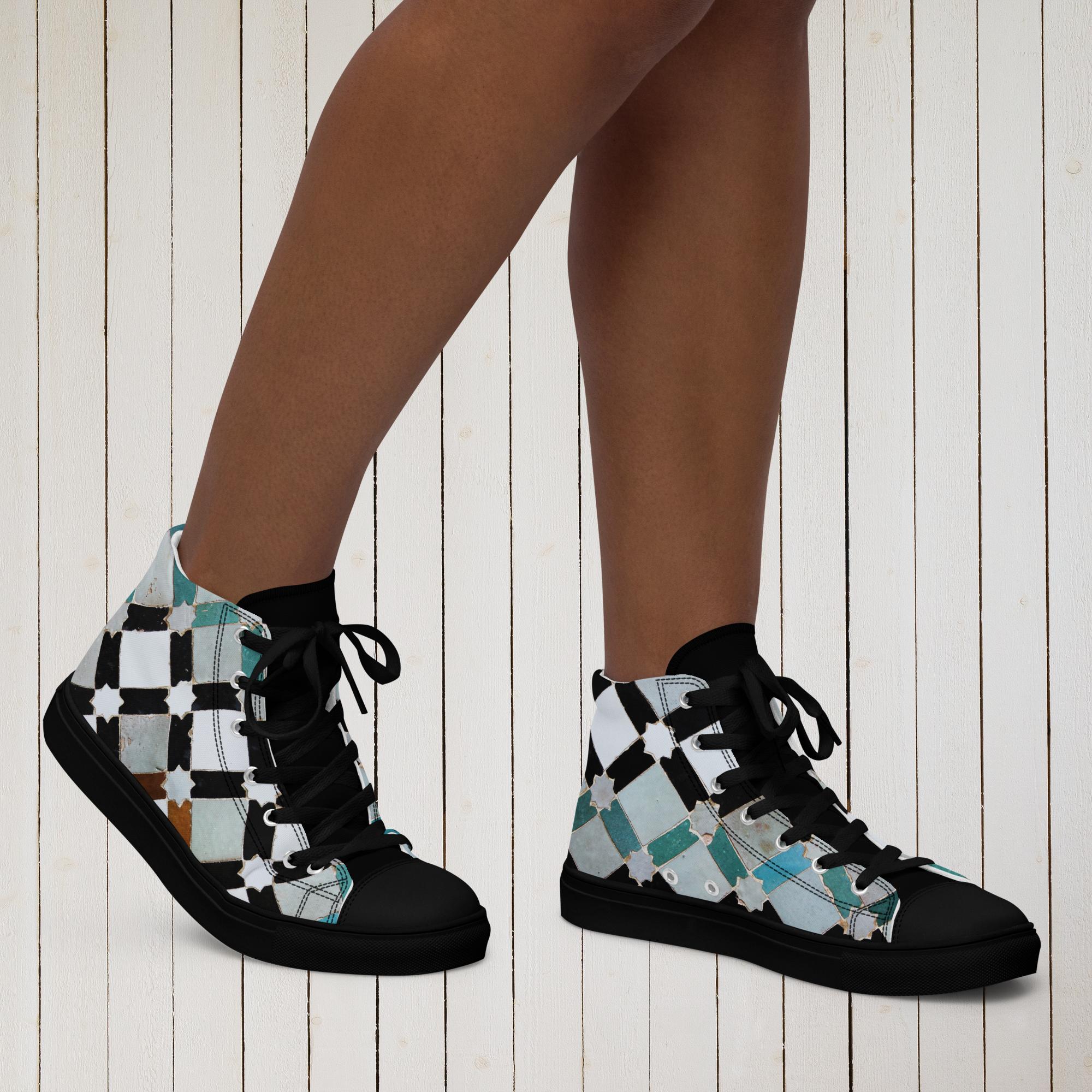 Women’s high top canvas shoes - Sweet Ki Designs